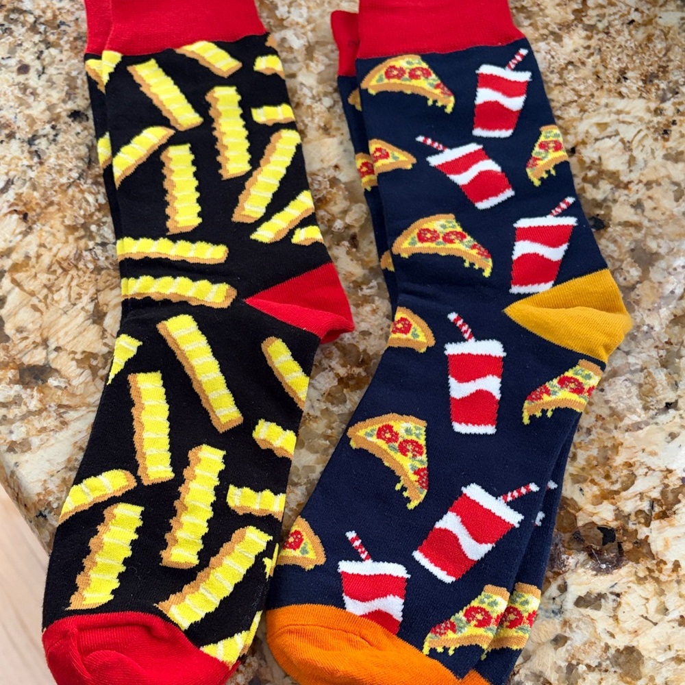 Men’s Fun Food Pattern Socks - 2 pair